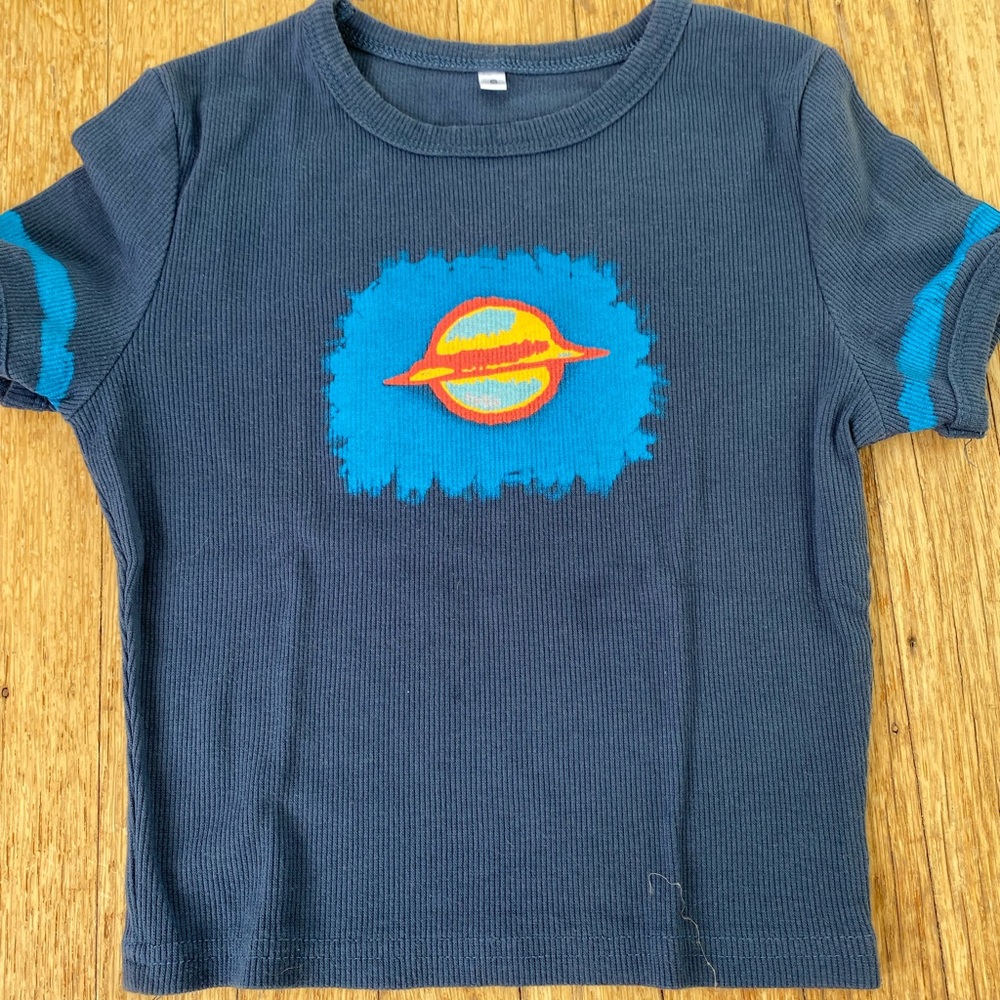 Tie-dye planet crop top